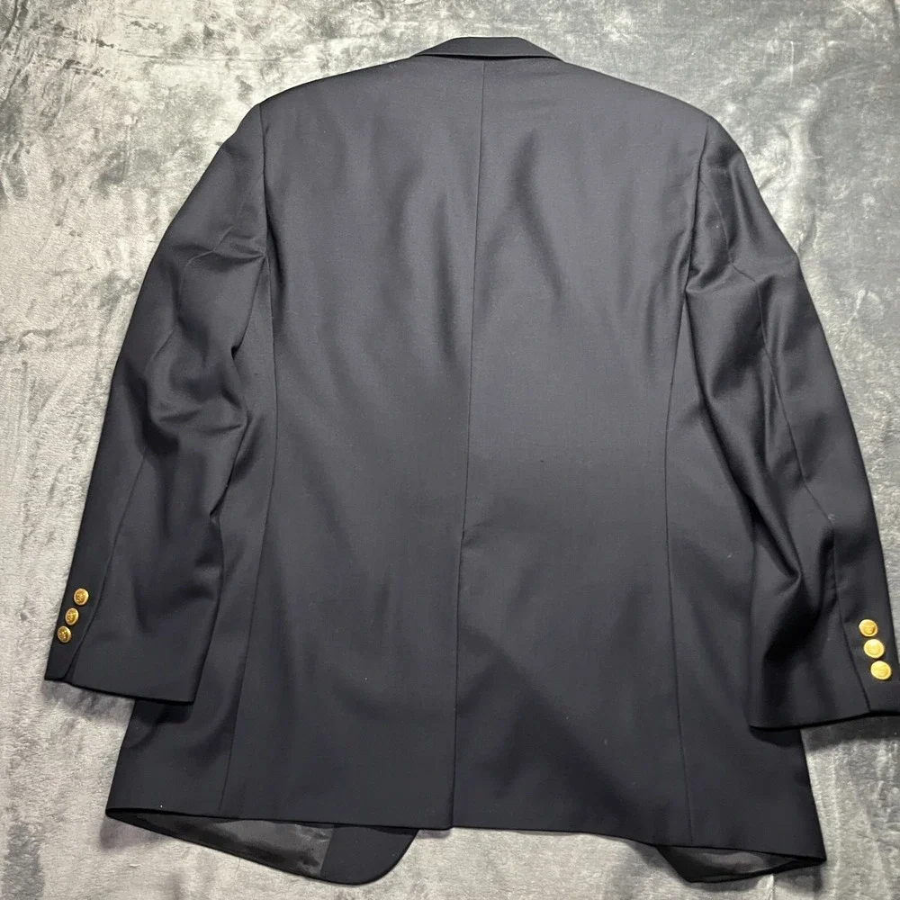 VTG Brooks Brothers Wool Blazer Men's 42R Black 2 Button Gold Made in USA